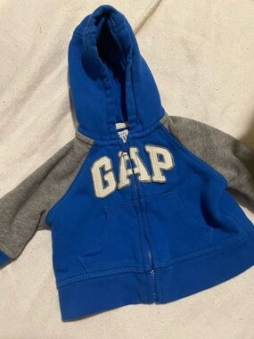 GAP Royal Blue Hoodie with Light Gray Trim